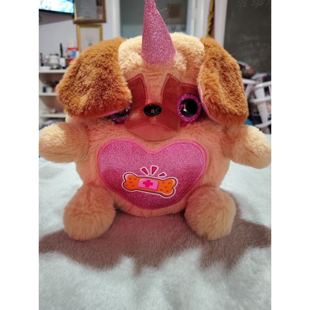 Zuru Rainbocorns Unicorn Pink Bandaids Heart Plush Toy 9" Rare Stuffed Animal‎